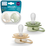 Philips Avent Ultra Soft 2 Pack Soft and Flexible Baby Pacifiers for Sensitive Skin, 0-6m