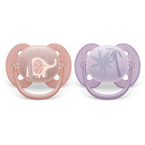 Philips Avent Ultra Soft Pacifier - 2 Pack - Soft and Flexible Baby Pacifiers for Babies Aged 0-6 Months, BPA Free with Sterilizer Carry Case