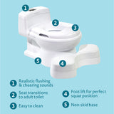 The First Years Super Pooper™ Plus Potty Training System with Foot Rest – 2-in-1 Potty Chair and Toddler Potty Seat