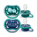 Philips Avent Ultra Air Pacifier - 2 Pack - Light, Breathable Baby Pacifiers for Babies Aged 18 Months Plus, BPA Free with Sterilizer Carry Case
