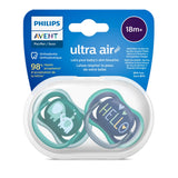 Philips Avent Ultra Air Pacifier - 2 Pack - Light, Breathable Baby Pacifiers for Babies Aged 18 Months Plus, BPA Free with Sterilizer Carry Case
