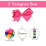 Crystal Collection Girls 2-Pack, 3'' Grosgrain Bow with Alligator Clip Closure