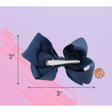 Crystal Collection Girls 2-Pack, 3'' Grosgrain Bow with Alligator Clip Closure