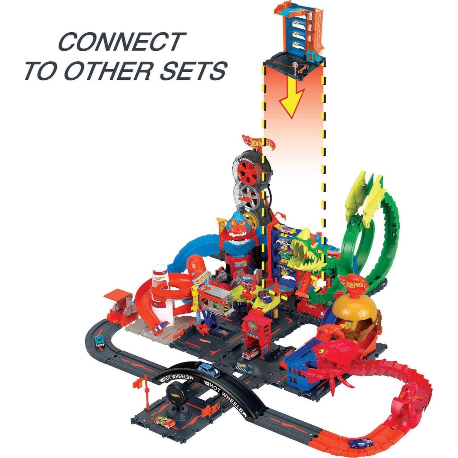 Mattel Hot Wheels City Toy Car Track Set, Downtown Car Park