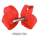 Crystal Collection 7 Inch Grosgrain Hair Bow Clip For Woman And Girls
