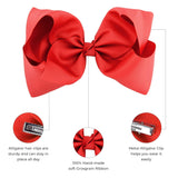 Crystal Collection 7 Inch Grosgrain Hair Bow Clip For Woman And Girls