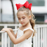 Crystal Collection 7 Inch Grosgrain Hair Bow Clip For Woman And Girls