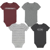 Calvin Klein Boys 4 Pack Short Sleeve Bodysuits