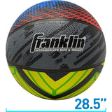 Franklin Sports Mystic Basketball - Indoor + Outdoor Basketball - 28.5'' Intermediate Rubber Basketball - Air Pump Included