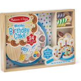 Melissa & Doug Birthday Party Cake - Wooden Play Food with Mix-n-Match Toppings and 7 Candles