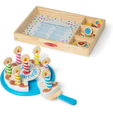 Melissa & Doug Birthday Party Cake - Wooden Play Food with Mix-n-Match Toppings and 7 Candles
