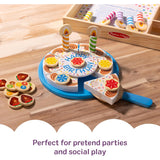 Melissa & Doug Birthday Party Cake - Wooden Play Food with Mix-n-Match Toppings and 7 Candles