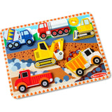 Melissa & Doug Construction Vehicles Wooden Chunky Puzzle (6 pcs)