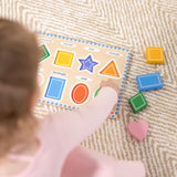 Melissa & Doug Shapes Wooden Chunky Puzzle (8 pcs) Color Matching Shape Sorter Toys