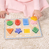 Melissa & Doug Shapes Wooden Chunky Puzzle (8 pcs) Color Matching Shape Sorter Toys