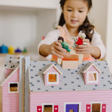 Melissa & Doug Fold and Go Wooden Dollhouse with 2 Dolls and Wooden Furniture