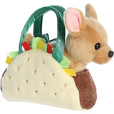 Aurora® Fashionable Fancy Pals™ Taco Puppy Stuffed Animal - Plush with Stylish Purse for Dress Up Fun - Perfect for Kids 3+ Years, Costumes, and Birthdays - Brown 7 Inches