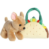 Aurora® Fashionable Fancy Pals™ Taco Puppy Stuffed Animal - Plush with Stylish Purse for Dress Up Fun - Perfect for Kids 3+ Years, Costumes, and Birthdays - Brown 7 Inches