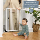 Summer by Ingenuity The Stairway 42W Series Safety Pet and Baby Gate, 28''-42'' Wide, 28'' Tall, for Stairway or Hallways - White Metal