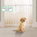 Summer by Ingenuity The Stairway 42W Series Safety Pet and Baby Gate, 28''-42'' Wide, 28'' Tall, for Stairway or Hallways - White Metal