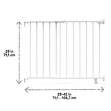 Summer by Ingenuity The Stairway 42W Series Safety Pet and Baby Gate, 28''-42'' Wide, 28'' Tall, for Stairway or Hallways - White Metal