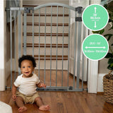 Ingenuity Summer Infant Extra Tall & Wide Safety Pet and Baby Gate, 29.5''-53'' Wide, 38'' Tall, Pressure or Hardware Mounted, Install on Wall or Banister in Doorway or Stairway, Auto Close Walk-Thru Door - Gray