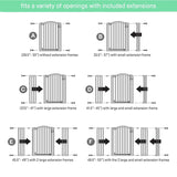 Ingenuity Summer Infant Extra Tall & Wide Safety Pet and Baby Gate, 29.5''-53'' Wide, 38'' Tall, Pressure or Hardware Mounted, Install on Wall or Banister in Doorway or Stairway, Auto Close Walk-Thru Door - Gray