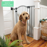 Ingenuity Summer Infant Extra Tall & Wide Safety Pet and Baby Gate, 29.5''-53'' Wide, 38'' Tall, Pressure or Hardware Mounted, Install on Wall or Banister in Doorway or Stairway, Auto Close Walk-Thru Door - Gray