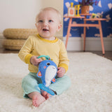 Bright Starts Whale-a-roo Pull & Shake Activity Toy with Pull String, Stuffed Animal for Baby, Newborn and up, Multicolor