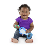 Bright Starts Whale-a-roo Pull & Shake Activity Toy with Pull String, Stuffed Animal for Baby, Newborn and up, Multicolor