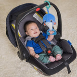 Bright Starts Whale-a-roo Pull & Shake Activity Toy with Pull String, Stuffed Animal for Baby, Newborn and up, Multicolor