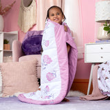 Little Muffincakes Zhara Toddler Quilted Blanket, Ballerina and Flower Print,  Pink