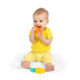Bright Starts Gummy Buddies 3-Pack Textured Teethers - BPA-Free Elephant, Lion, Monkey, 3 Months +