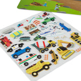 Melissa and Doug Vehicles Puffy Sticker Play Set Travel Toy with Double-Sided Background, 32 Reusable Puffy Stickers