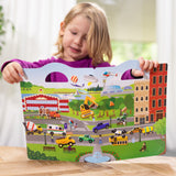 Melissa and Doug Vehicles Puffy Sticker Play Set Travel Toy with Double-Sided Background, 32 Reusable Puffy Stickers
