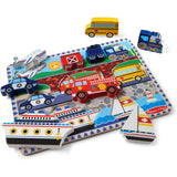 Melissa & Doug Vehicles Wooden Chunky Puzzle (9 pcs)
