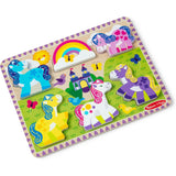 Melissa and Doug Wooden 6-Piece Unicorn and Rainbow Chunky Puzzle for Toddler Boys and Girls 2+