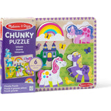 Melissa and Doug Wooden 6-Piece Unicorn and Rainbow Chunky Puzzle for Toddler Boys and Girls 2+