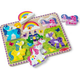 Melissa and Doug Wooden 6-Piece Unicorn and Rainbow Chunky Puzzle for Toddler Boys and Girls 2+