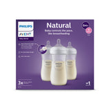 Philips Avent Natural Baby Bottles with Natural Response Nipples (Fast Flow, Flow 4), 11oz, 3-Pack