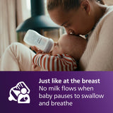Philips Avent Natural Baby Bottles with Natural Response Nipples (Fast Flow, Flow 4), 11oz, 3-Pack