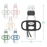Dr. Brown's Milestones Narrow Sippy Bottle with 100% Silicone Handles,Easy-Grip Bottle with Soft Sippy Spout, 8oz/250mL, BPA Free, 6m+