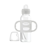 Dr. Brown's Milestones Narrow Sippy Bottle with 100% Silicone Handles,Easy-Grip Bottle with Soft Sippy Spout, 8oz/250mL, BPA Free, 6m+