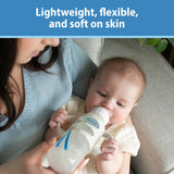 Dr. Brown's Milestones Narrow Sippy Bottle with 100% Silicone Handles,Easy-Grip Bottle with Soft Sippy Spout, 8oz/250mL, BPA Free, 6m+
