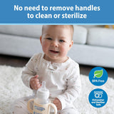 Dr. Brown's Milestones Narrow Sippy Bottle with 100% Silicone Handles,Easy-Grip Bottle with Soft Sippy Spout, 8oz/250mL, BPA Free, 6m+