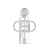 Dr. Brown's Milestones Narrow Sippy Straw Bottle, Spill-Proof with 100% Silicone Handles and Weighted Straw, 8 oz/250 mL, 6m+