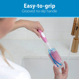Dr. Brown's Soft Touch No Scratch Baby Bottle Cleaning Brush Nipple Cleaner with Stand and Storage Clip, BPA Free
