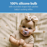 Dr. Brown's Advantage Baby Pacifier, Fully Symmetrical Soother with Soft Silicone Bulb, 0-6m , 2 Pack (Style May Vary)m, BPA Free