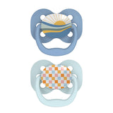 Dr. Brown's Advantage Baby Pacifier, Fully Symmetrical Soother with Soft Silicone Bulb, 0-6m , 2 Pack (Style May Vary)m, BPA Free