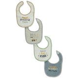 Petite Lamour Baby 4-Pack Self Closure Terry Drooling Bib - Boys